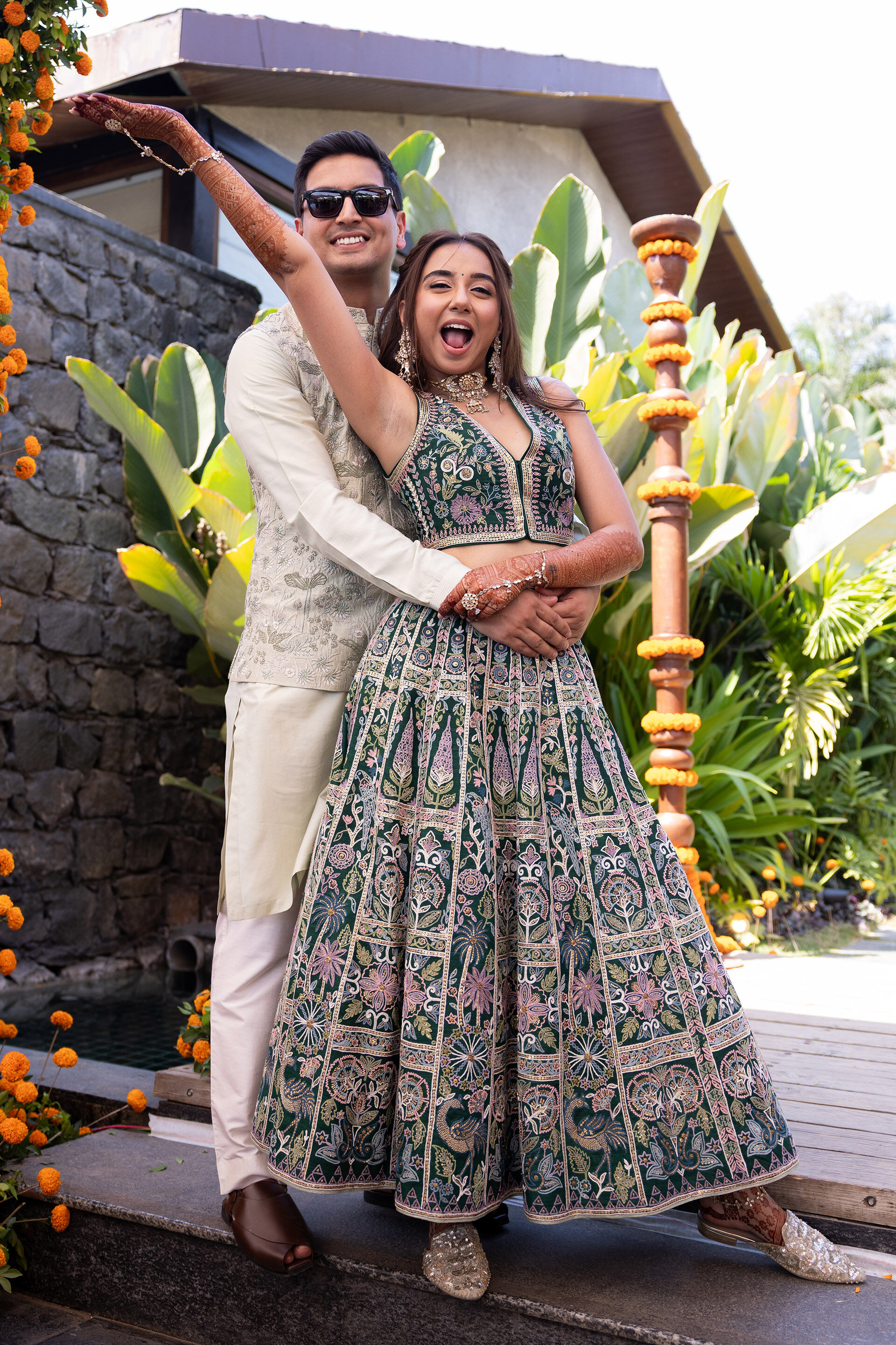 The Greens Embroidered Nehru Jacket Set - Sage Green, , image 6